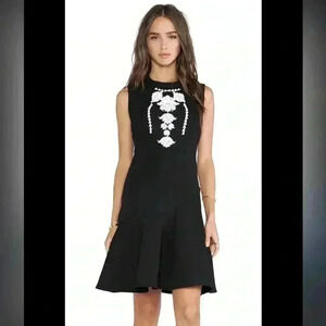 REVOLVE Marchesa Voyage Embroidered Tank Dress Asymmetrical Drop Waist Size 2